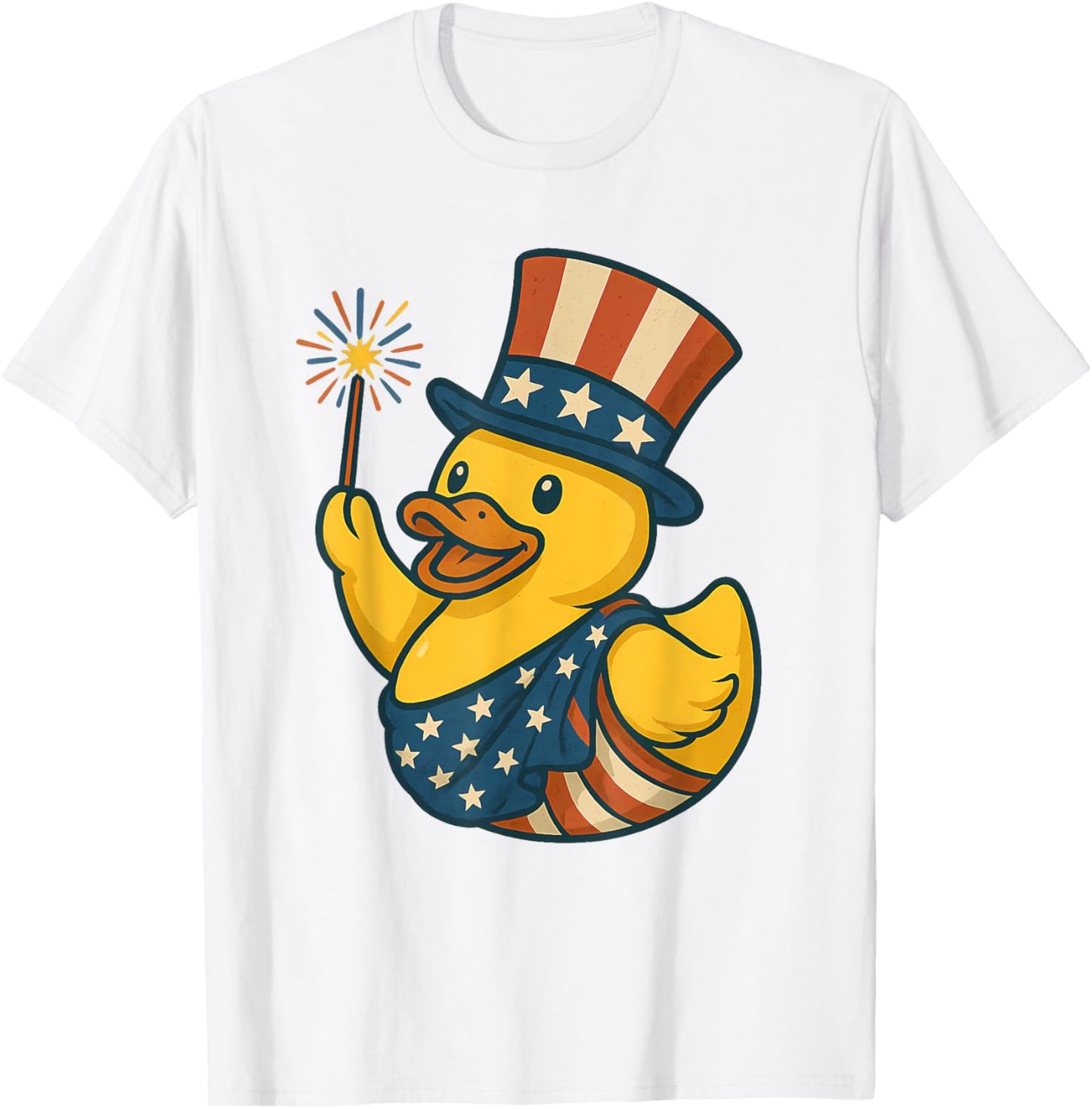Funny Patriotic Rubber Duck Usa Fireworks 4th Of July T-shirt