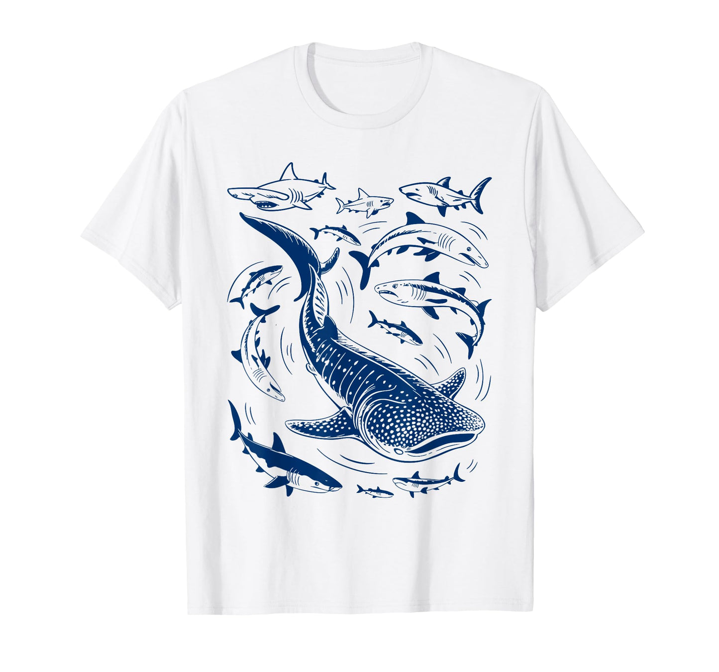 Retro Ocean Wildlife Whale Shark Hammerhead Sharks Lover T-Shirt