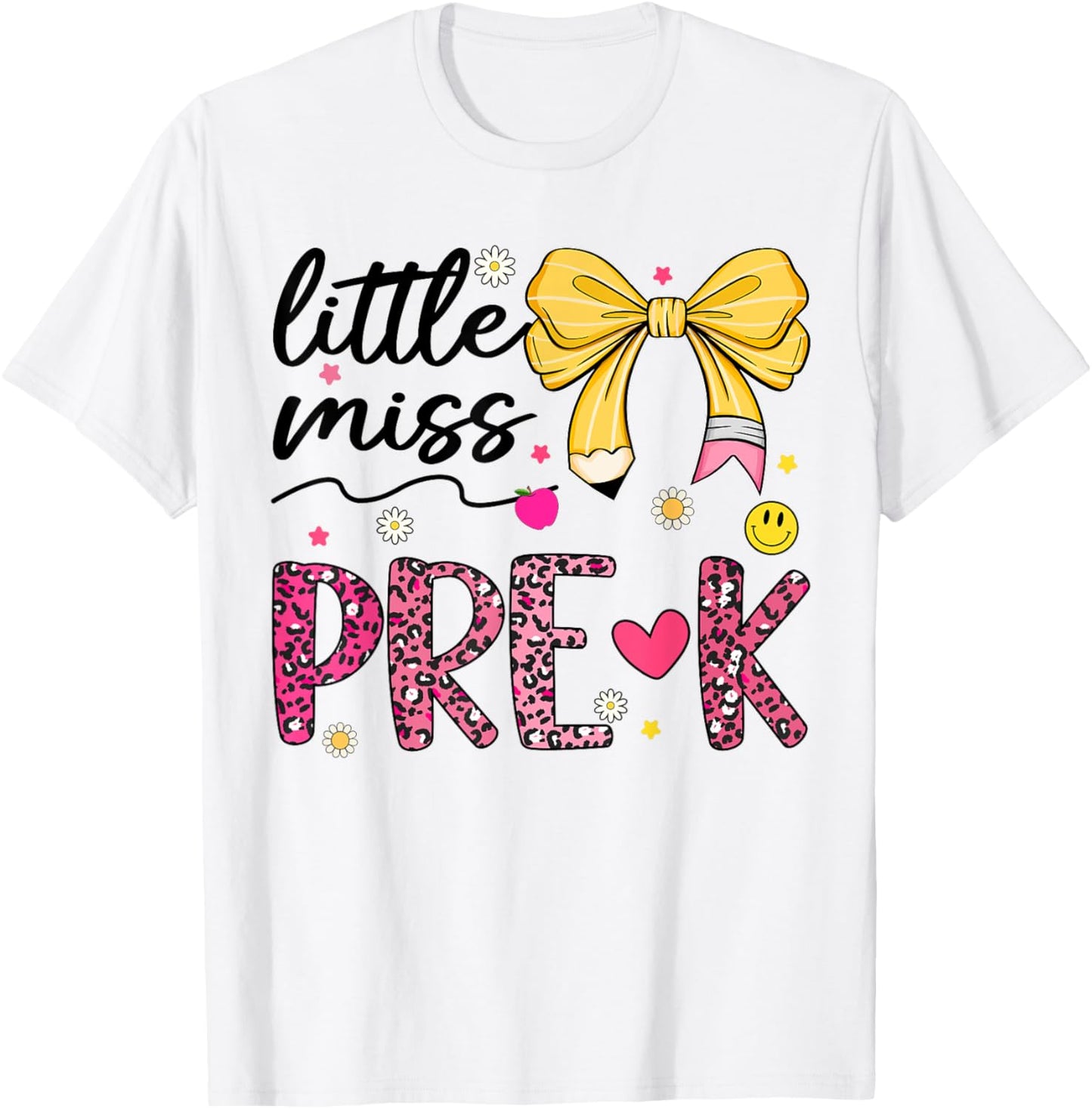 Little Miss Pre‑K Coquette Bow First Day School Girls Tee by TeeBrew
