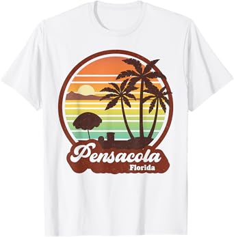 Vintage Pensacola Florida FL Retro Summer Vacation Souvenir T-Shirt