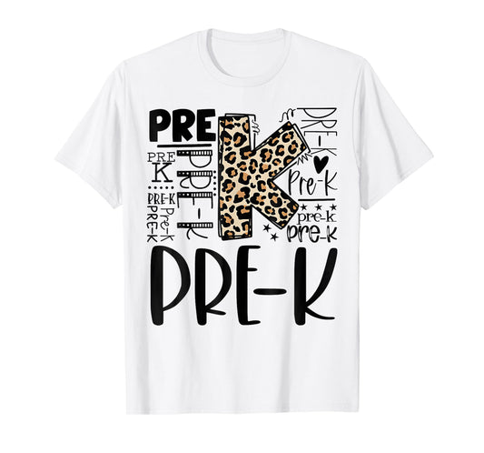 Pre-K Typography Team Vintage Pre-K Teacher Back To School T-Shirt