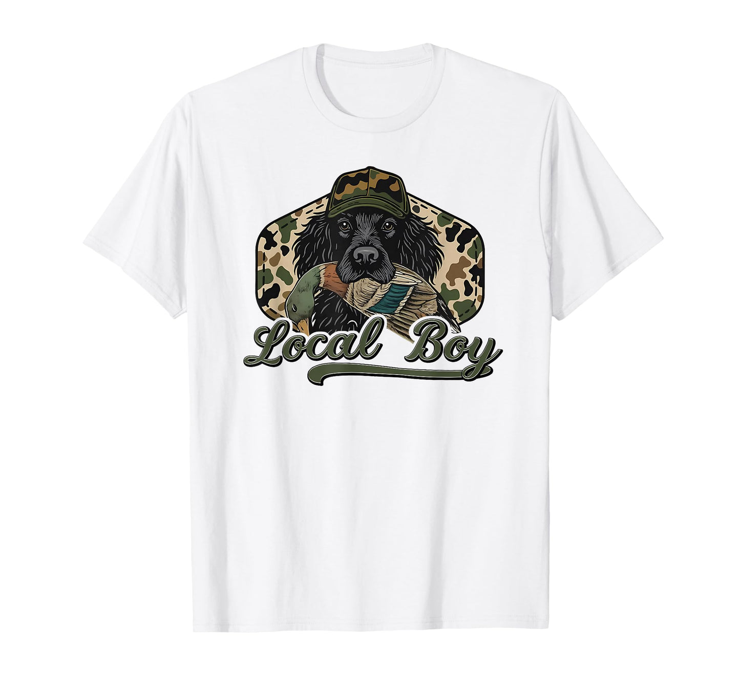 Retro Southern Boy Camouflage Hunting Dog Camo Duck Hunter T-Shirt