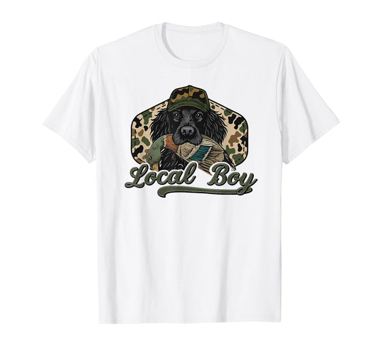 Retro Southern Boy Camouflage Hunting Dog Camo Duck Hunter T-Shirt
