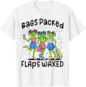 Bags Packed Flaps Waxed Frog Funny inappropriate Adult Humor T-Shirt