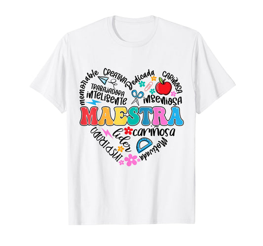 Maestra Spanish Teacher Appreciation Bilingual Teaching Life T-Shirt