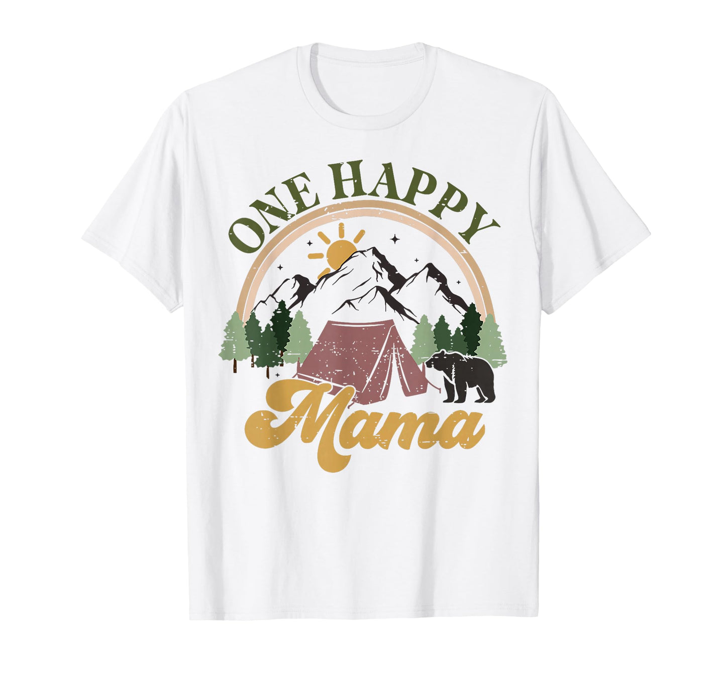 Cute One Happy Camper Birthday Decorations One Happy Mama T-Shirt