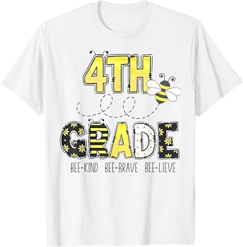 4th Grade Bee Theme Back to School for Kids T-Shirt