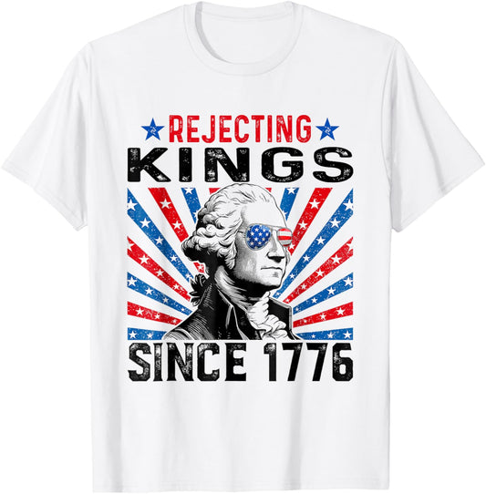 Rejecting Kings Since 1776 Distressed USA Flag Vintage T-Shirt