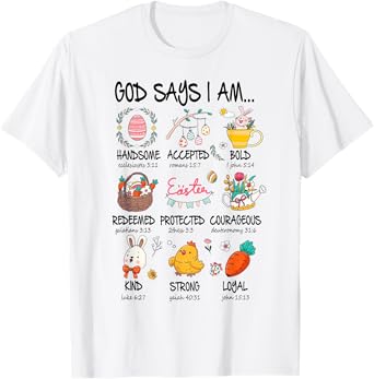 Cute God Says I Am Christian Jesus Happy Easter Day Girl Kid T-Shirt