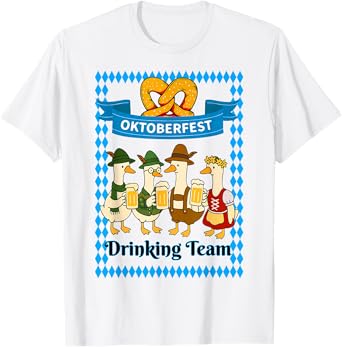 Funny Oktoberfest Beer Festival German Silly Goose Drinking T-Shirt