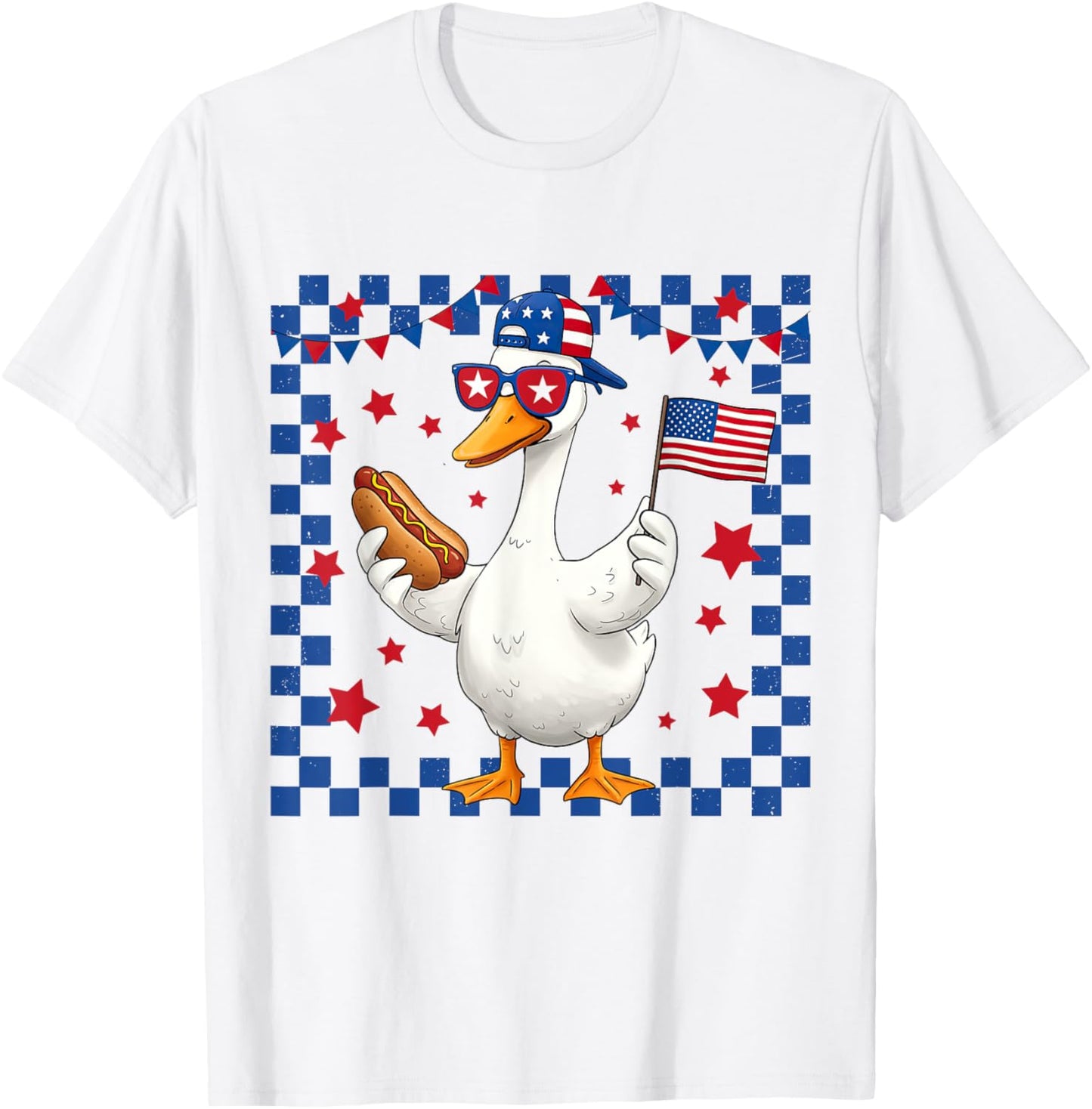 American Silly-Goose 4th of July USA Flag Patriotic Boy Kid T-Shirt