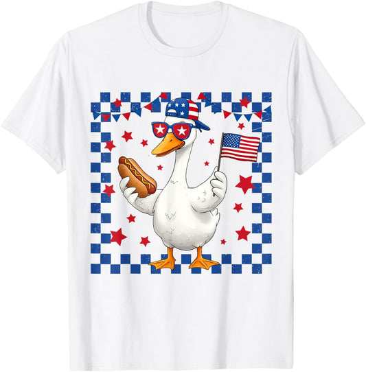 American Silly-Goose 4th of July USA Flag Patriotic Boy Kid T-Shirt
