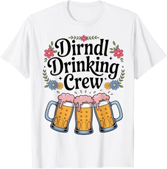 Oktoberfest Dirndl Drinking Crew Group Matching Outfit T-Shirt