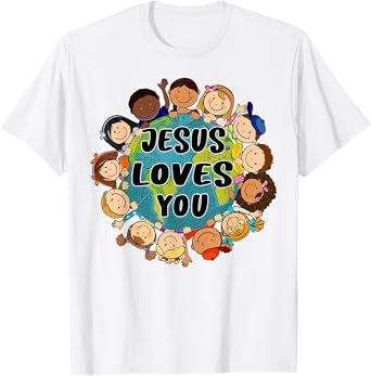 Christian Faith Jesus Loves You Shirt Boys Women Kids Girls T-Shirt