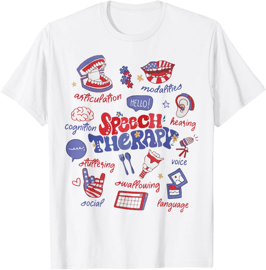 Speech Language Pathologist Patriotic Slp 4th Of July T-shirt