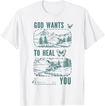 god wants to heal you jesus christian vintage butterfly T-Shirt