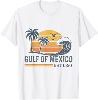 Gulf of Mexico Est 1550 Retro Vintage Beach T-Shirt