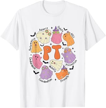 Pediatric PT Halloween Ghost Spooky Physical Therapy Team T-Shirt