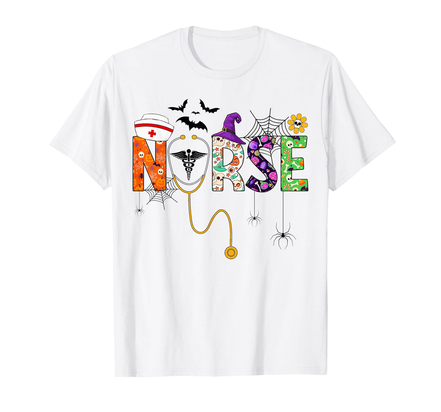 Halloween Nurse Life Funny Nursing Stethoscope Spooky Nurse T-Shirt