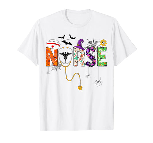Halloween Nurse Life Funny Nursing Stethoscope Spooky Nurse T-Shirt