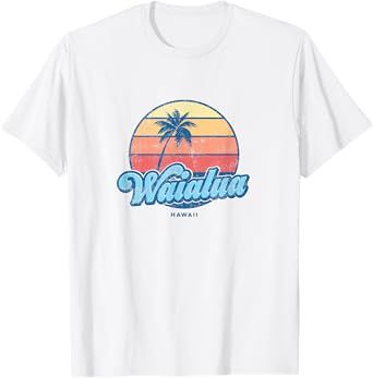 Vintage Waialua Hawaii HI Classic 70s Retro Surfer T-Shirt