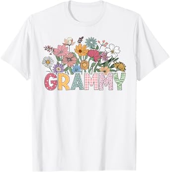 Grammy Mothers Day Shirt For Grandma Wildflower Floral Women T-Shirt
