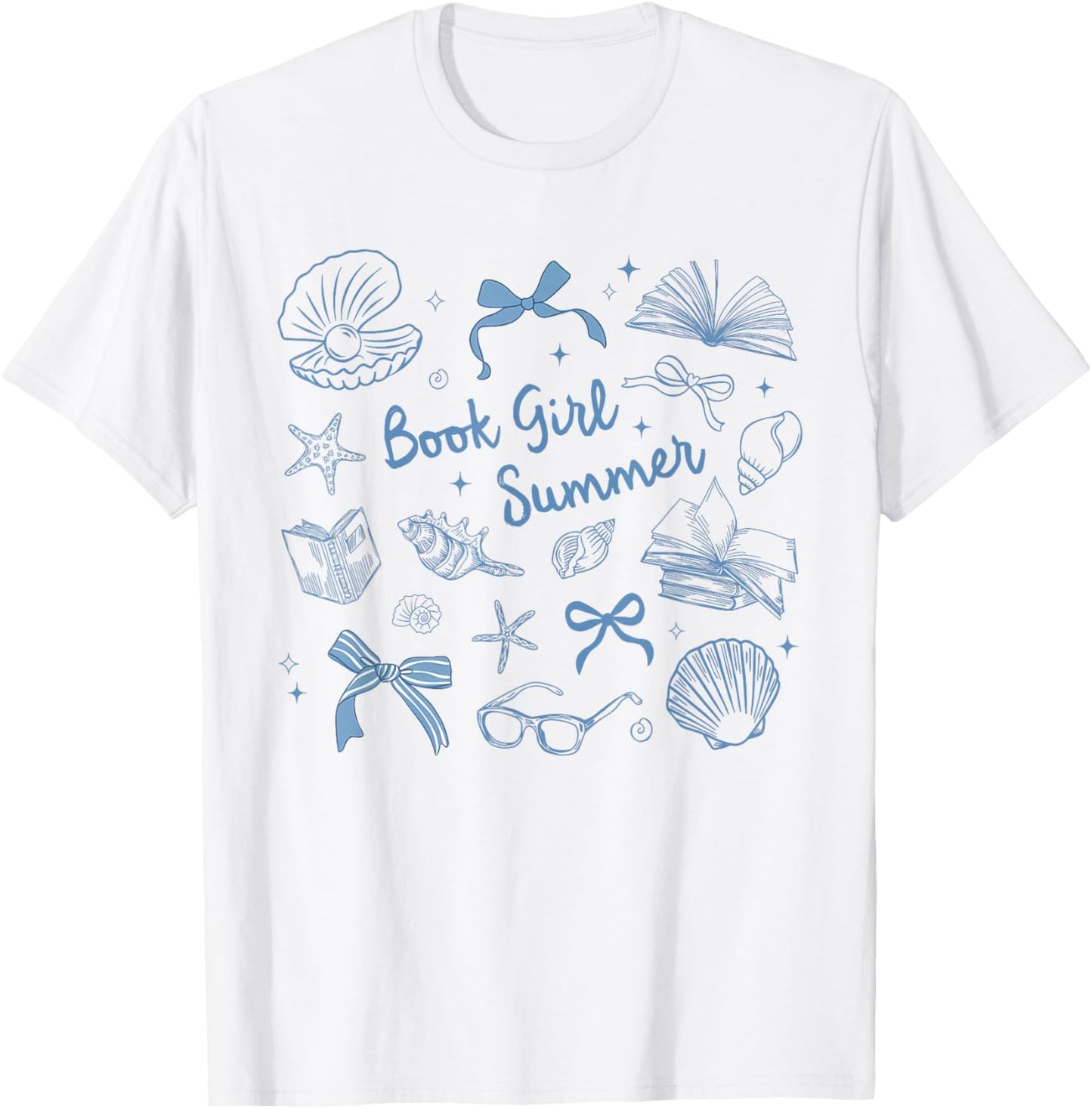 Girl Reading Book Summer Funny Beach Vacation For Book Lover T-Shirt