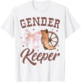 Western Gender Reveal Keeper of the Gender Baby Announcement T-Shirt