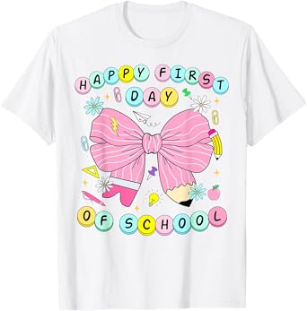 Happy First Day Of School Teacher Back To School Girls Kids T-Shirt