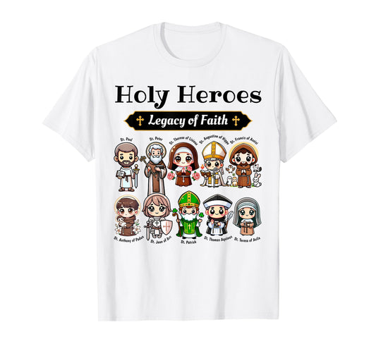 Holy Heroes Legacy of Faith Catholic Saints Collection kids T-Shirt