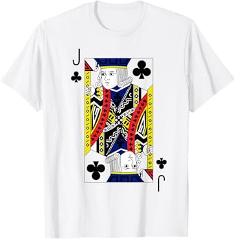Jack of Clubs Playing Cards Halloween Party Costume Vintage T-Shirt