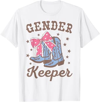 Boots Or Bows Gender Keeper Of The Gender Reveal Family T-Shirt