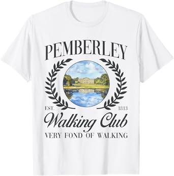 Jane Austen 250th Anniversary Pemberley Walking Club Regency T-Shirt