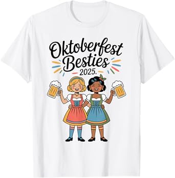 Girls Oktoberfest Besties 2025 Beer Bavarian Festival T-Shirt