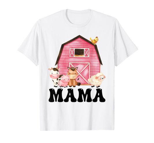 Funny Mama Farm Animals Birthday Theme Matching Family T-Shirt