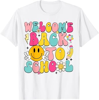 Retro Welcome Back To School Teacher And Students Boys Girls T-Shirt