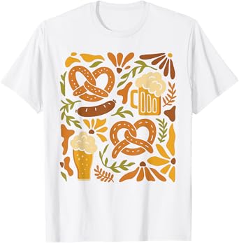 Boho Oktoberfest Beer Drinking German Prost Pretzel Women T-Shirt