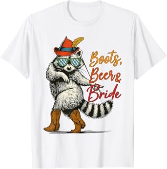 Brides Drinking Oktoberfest German Raccoon Beer Drinking T-Shirt