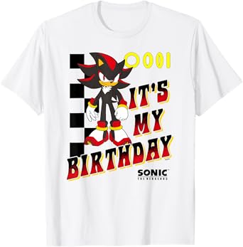 Sonic The Hedgehog Shadow It's My Birthday Big Chest Logo T-Shirt