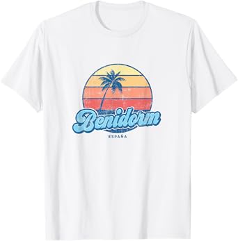 Vintage Benidorm Spain Classic 70s Retro Surfer T-Shirt