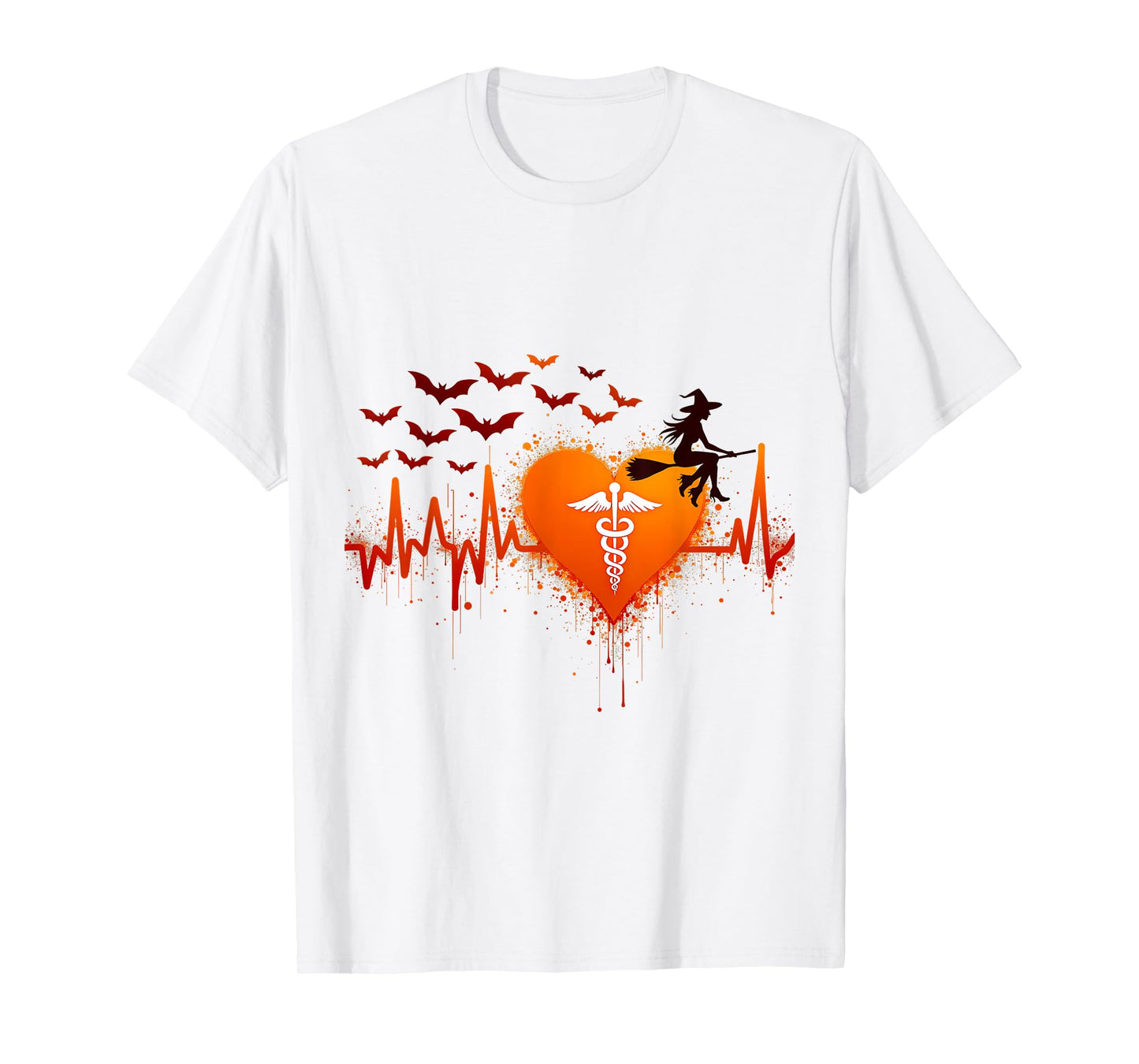Halloween Medical Witch Heartbeat T-Shirt