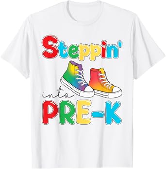 Steppin' Into Pre K Funny First Day Pre-Kindergarteners Kids T-Shirt