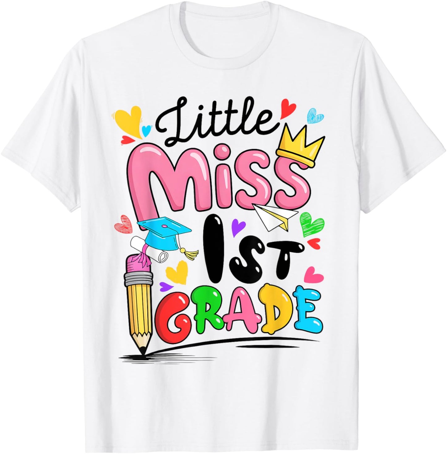 Little Miss First Grade Cute Back to School Tee by TeeBrew