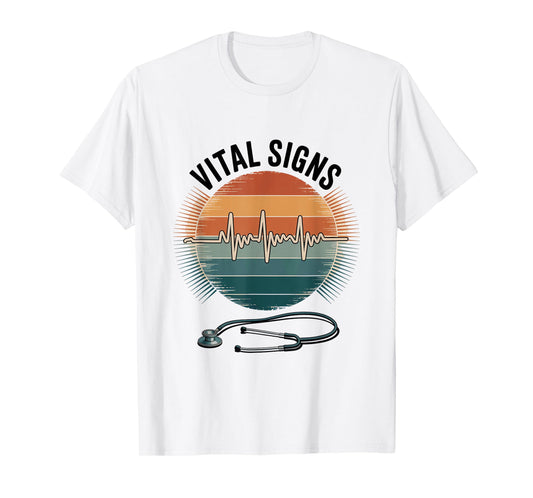 Vital Signs Heartbeat Stethoscope Sunset T-Shirt