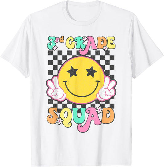 3rd Grade Squad Cute Smile Face First Day Of School Girls T-Shirt