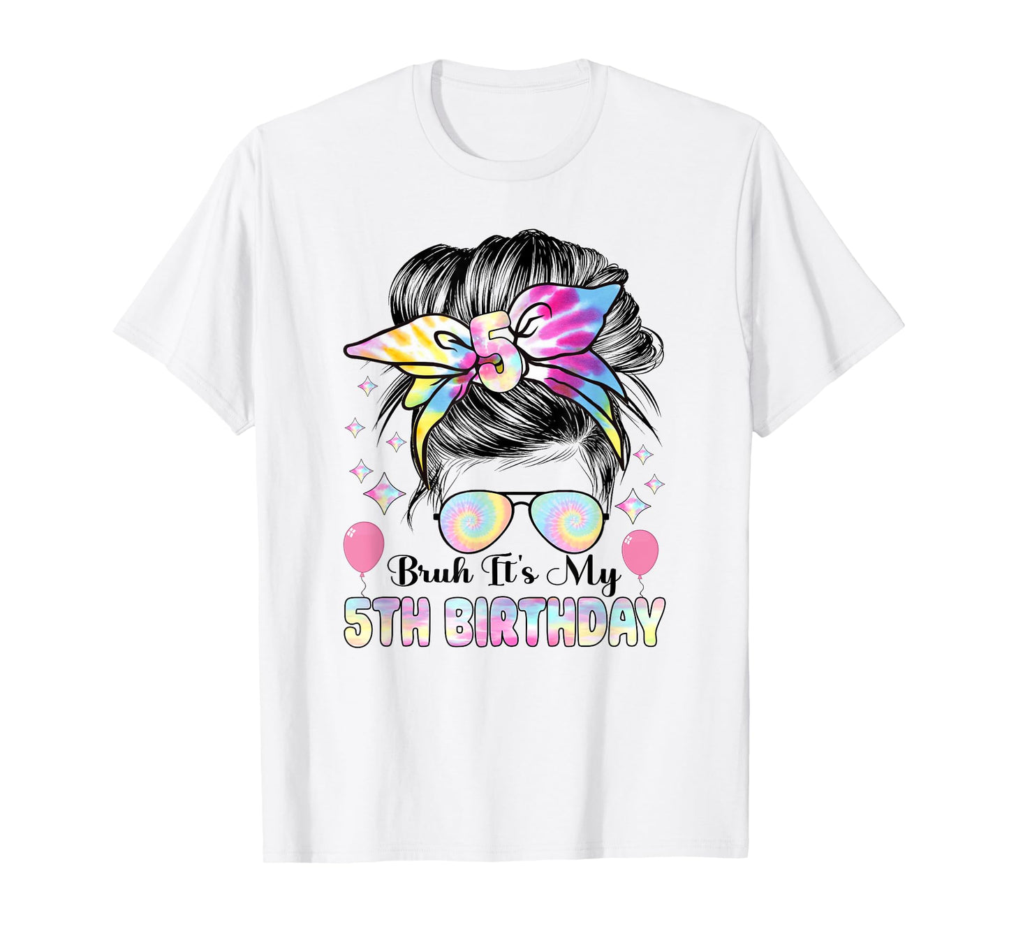 Bruh It's My 5th Birthday Retro 5 Year Old Birthday Girl T-Shirt