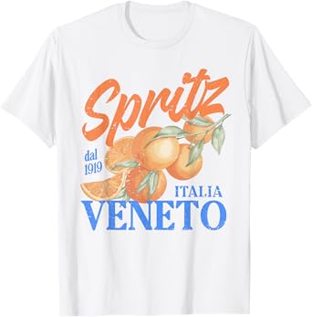 Spritz Veneto dal 1919 Italia Vintage Orange Wine Cocktail T-Shirt