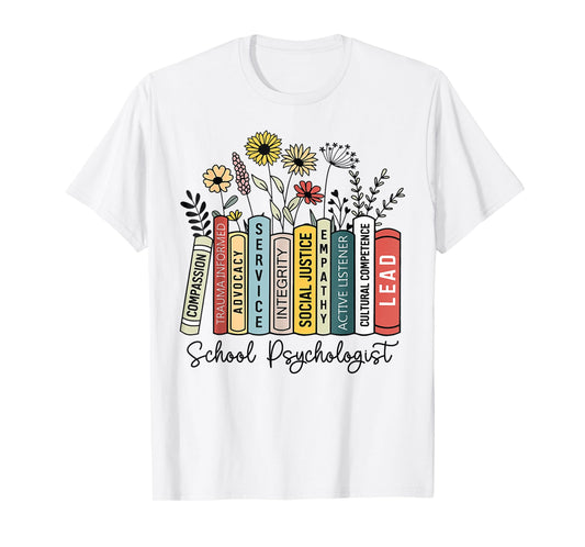 School Psychologist Book Psychology Teacher Appreciation T-Shirt