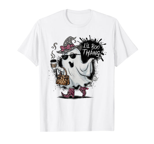 Lil Boo Thang Cute Ghost Halloween Costume Girl Kids T-Shirt