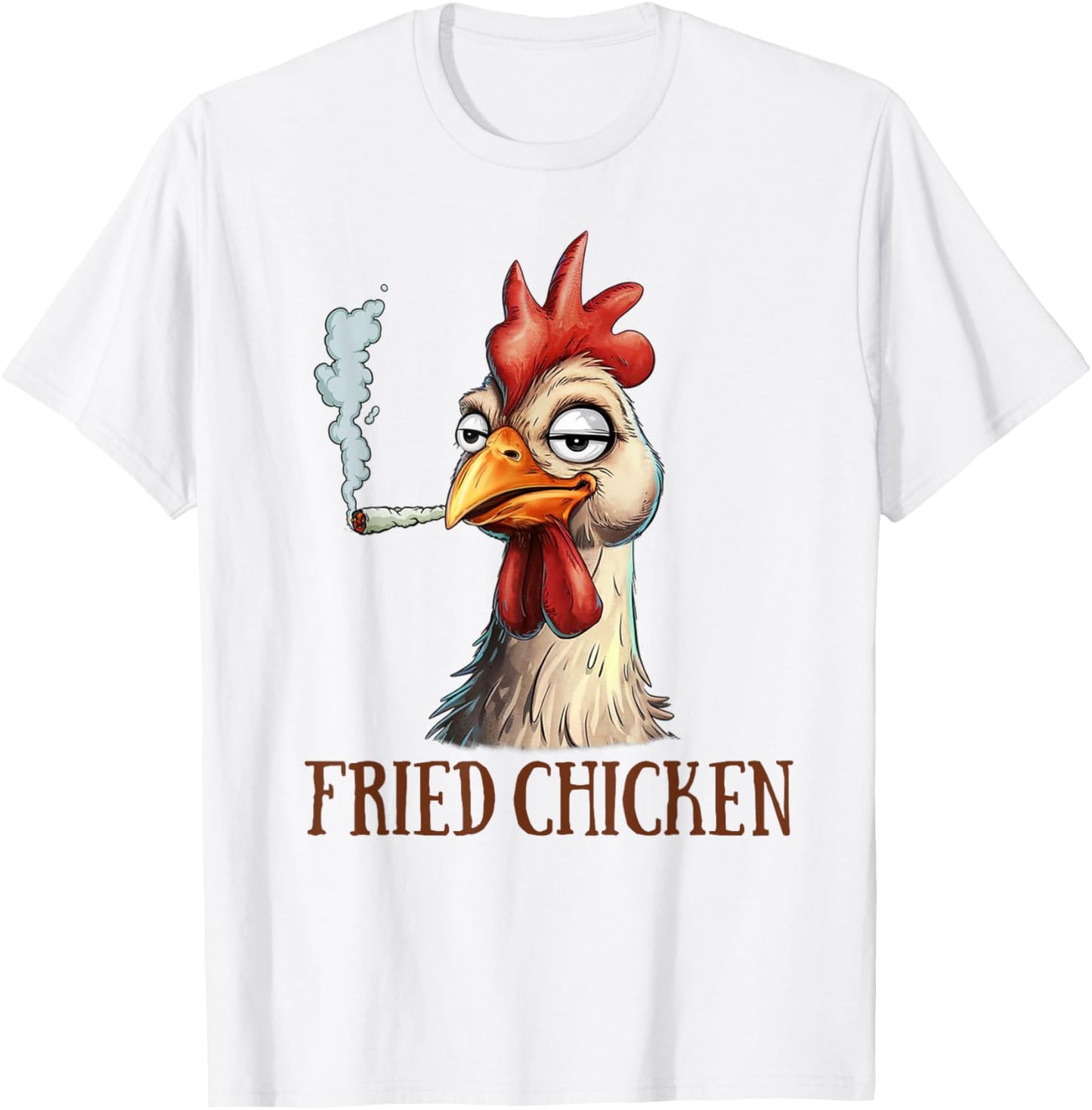 Cannabis Weed Lover 420 Chicken Smoking Stoned Fried Chicken T-Shirt